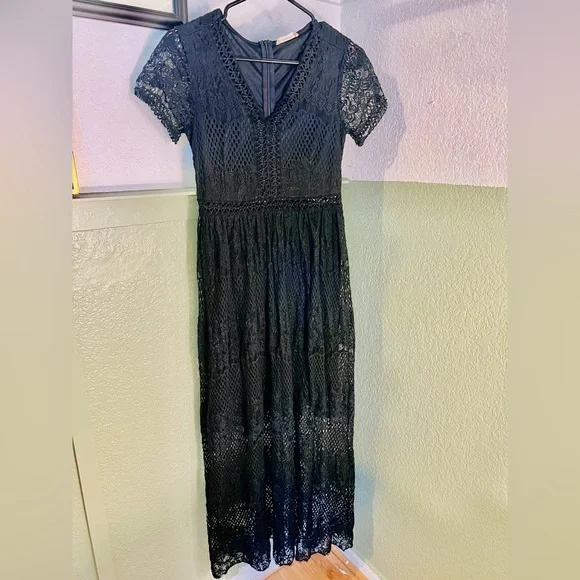 20s lace dress Antique 1920s Flawless Embroidered Net & Lace Butterfly Dress